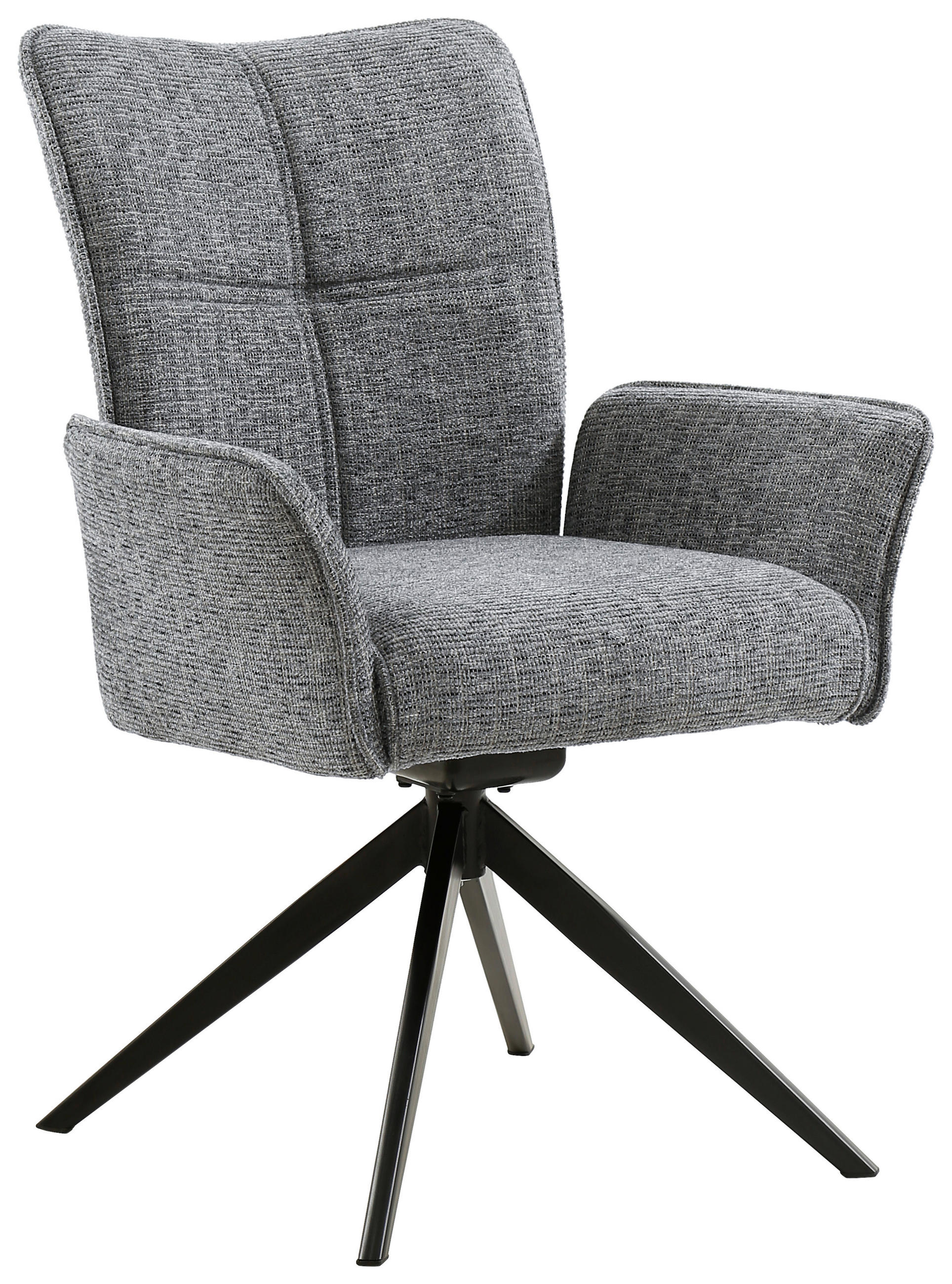 ARMLEHNSTUHL  in Eisen Webstoff  - Schwarz/Grau, Design, Textil/Metall (66/90,5/66cm) - Carryhome