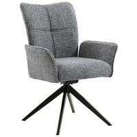 ARMLEHNSTUHL  in Eisen Webstoff  - Schwarz/Grau, Design, Textil/Metall (66/90,5/66cm) - Carryhome