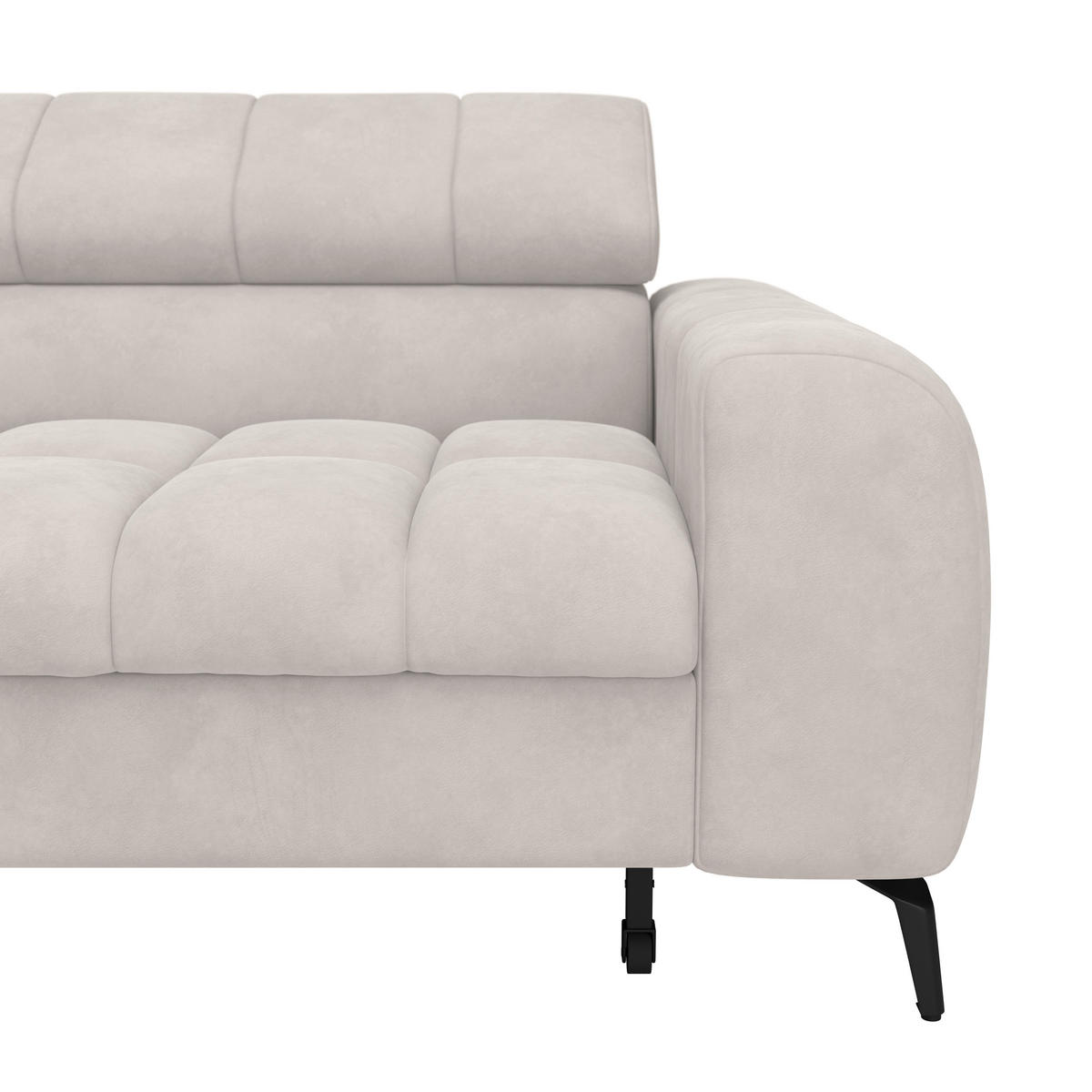 ECKSOFA in Weiss  - Weiss/Schwarz, Trend, Kunststoff/Textil (203/261cm) - Livetastic