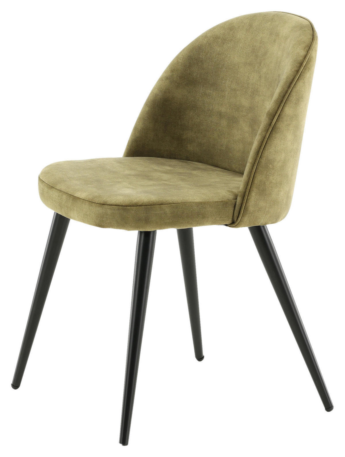 STUHL-SET 2 Stück  in Stahl Samt Metall, Textil  - Schwarz/Grün, Design, Textil/Metall (57/76.5/50cm) - Livetastic