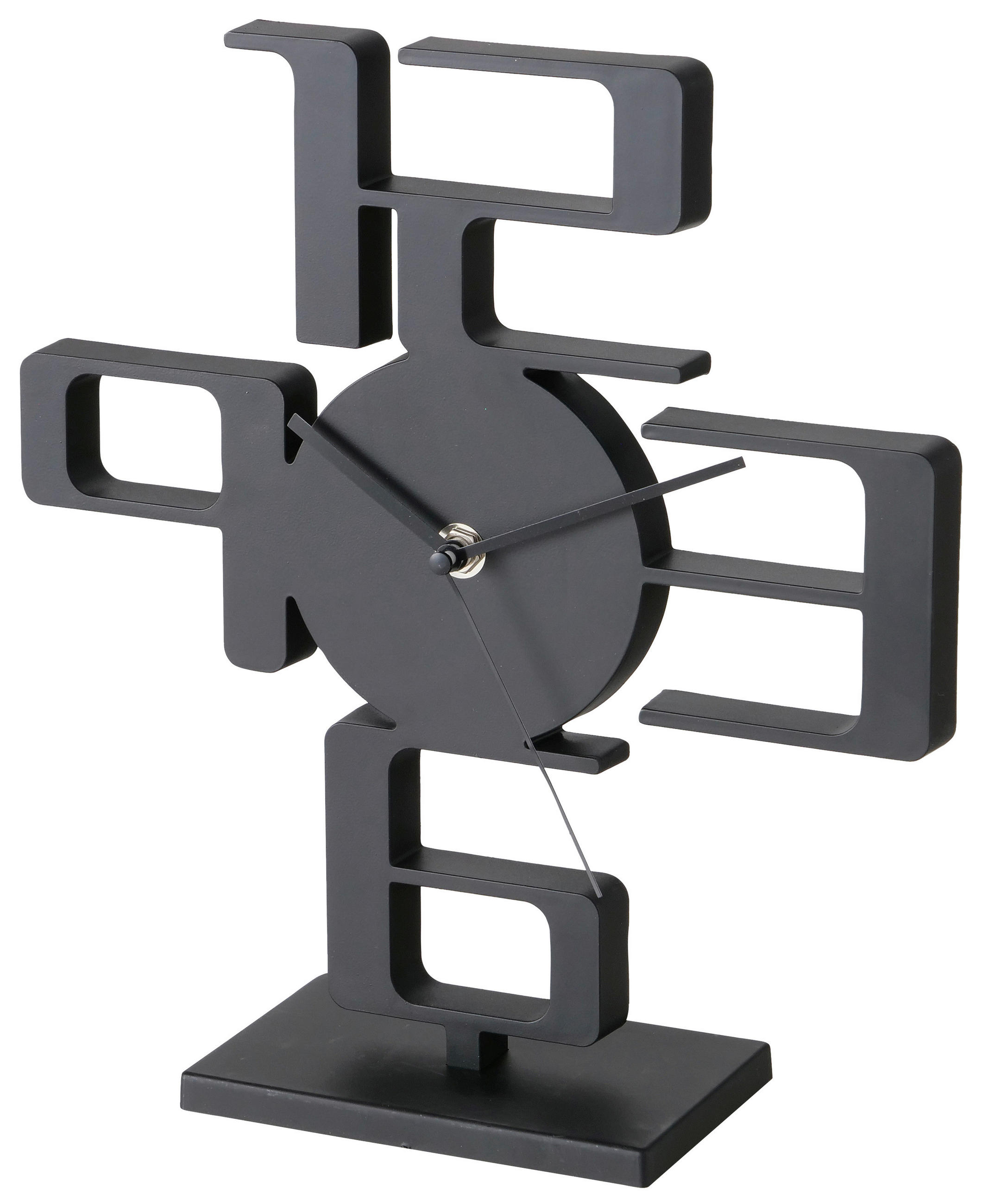 TISCHUHR  Schwarz  - Schwarz, Basics, Kunststoff (25/8/27cm) - Boltze Home