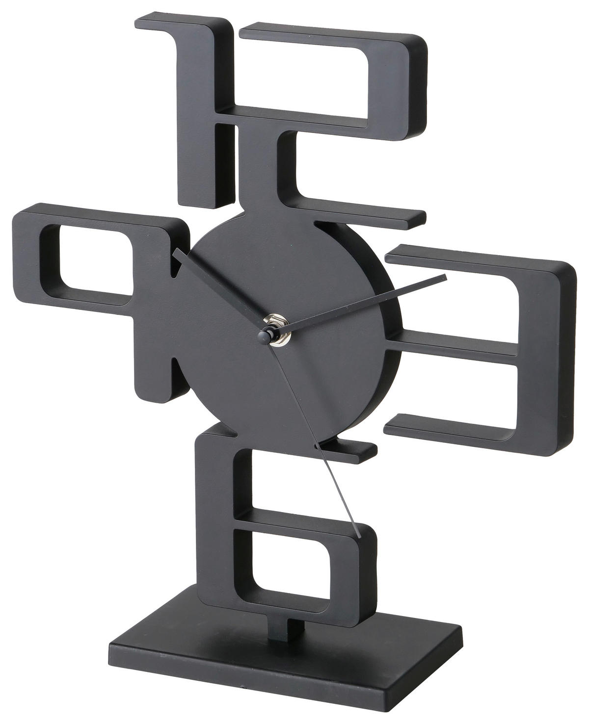 TISCHUHR Schwarz  - Schwarz, Basics, Kunststoff (25/8/27cm) - Boltze Home