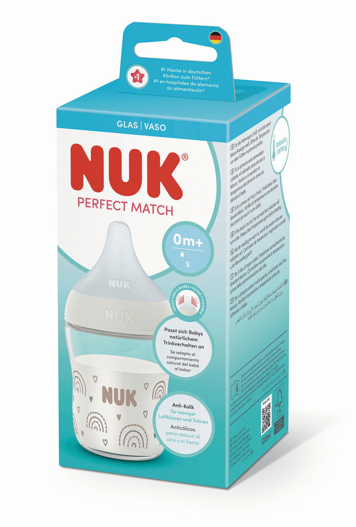 BABYFLASCHE Perfect Match 120 ml  - Weiß, Basics, Glas (120ml) - NUK