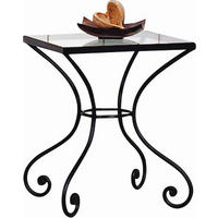 BEISTELLTISCH in Metall, Glas 37/42/50 cm  - Schwarz, LIFESTYLE, Glas/Metall (37/42/50cm) - Hasena