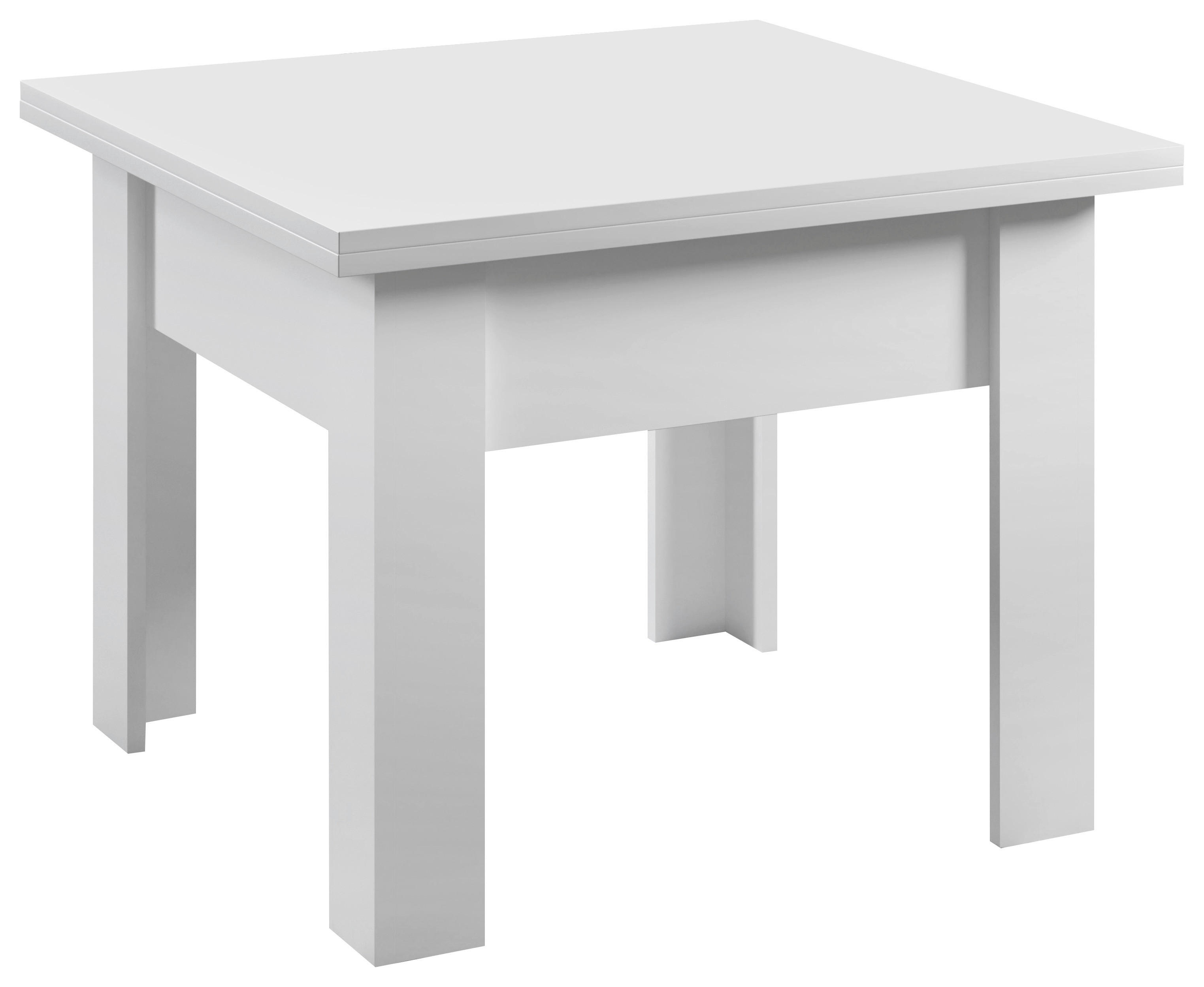 COUCHTISCH quadratisch Weiß 70-140/70/57-77 cm  - Weiß, Design (70-140/70/57-77cm) - Carryhome