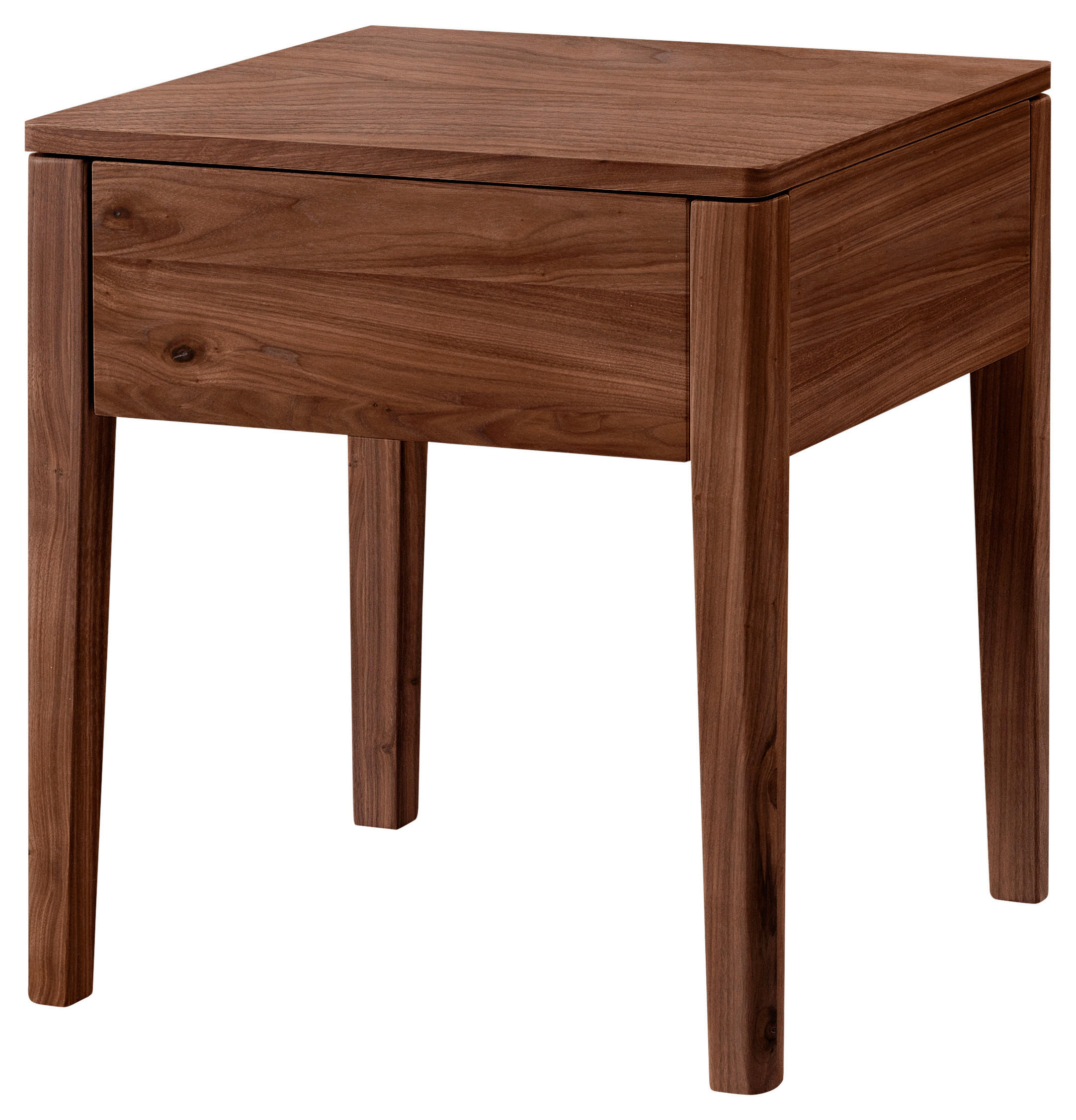 NACHTSCHRANK 43/48/43 cm Nussbaum massiv  - Nussbaumfarben, Design, Holz (43/48/43cm) - Hasena