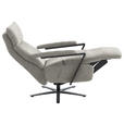 RELAXSESSEL in Textil Hellgrau  - Hellgrau/Schwarz, Design, Textil/Metall (68/117/85cm) - Cantus
