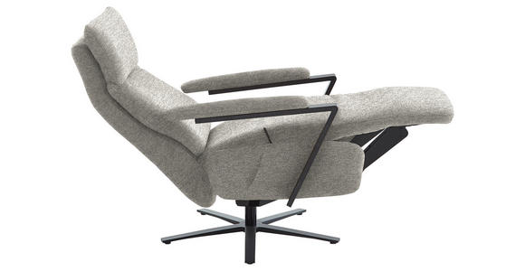 RELAXSESSEL in Textil Hellgrau - Hellgrau/Schwarz, Design, Textil/Metall (68/117/85cm) - Cantus
