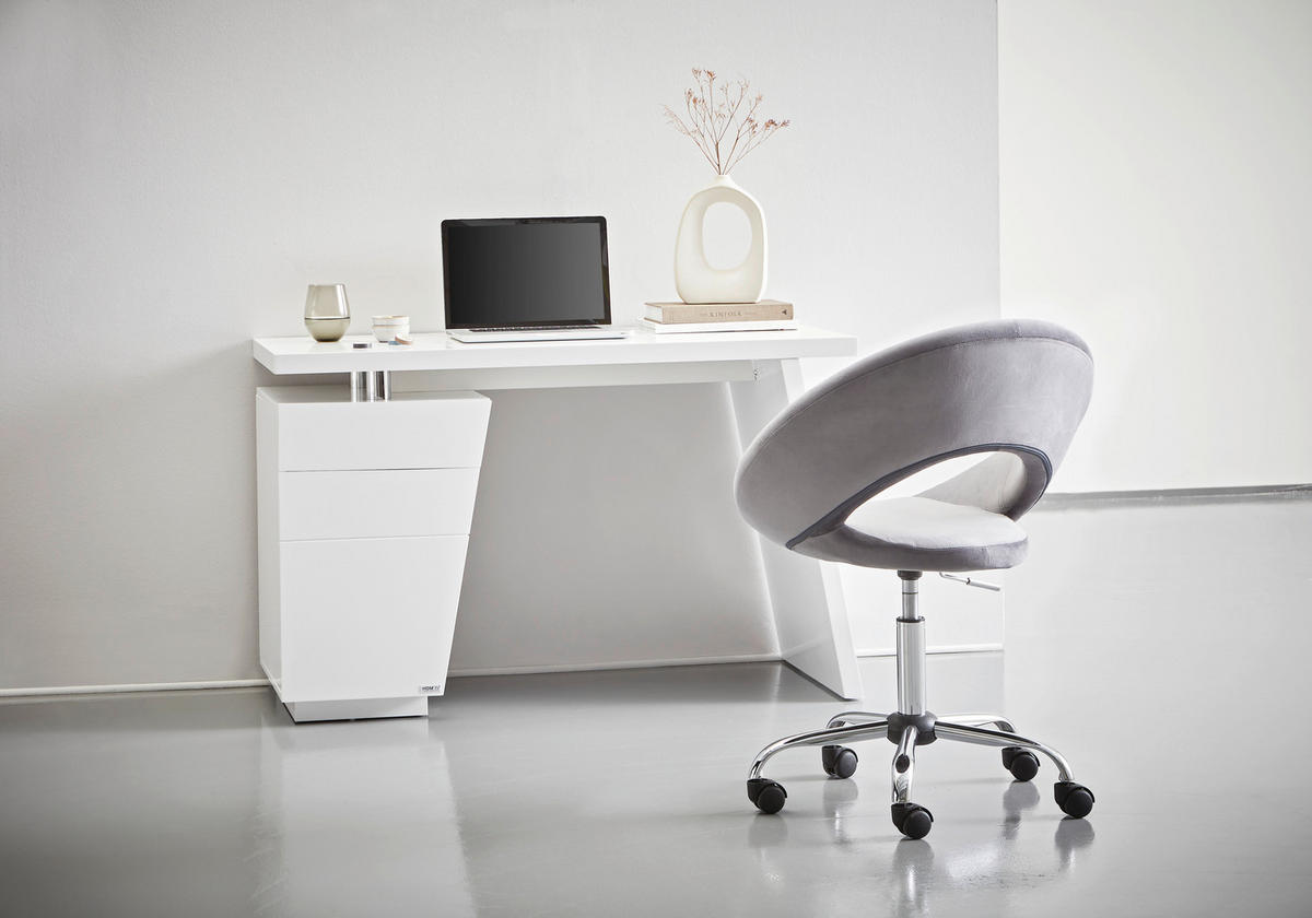 DREHSTUHL Samt Grau, Chromfarben  - Chromfarben/Grau, KONVENTIONELL, Kunststoff/Textil (66/82-94/54cm) - Carryhome