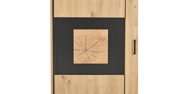 HIGHBOARD in 110/121/40 cm - Eichefarben/Schwarz, LIFESTYLE, Holzwerkstoff/Metall (110/121/40cm) - Xora