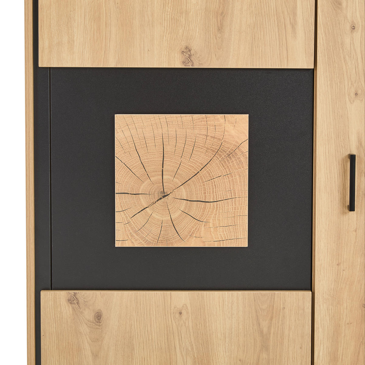 HIGHBOARD  in 110/121/40 cm  - Eichefarben/Schwarz, LIFESTYLE, Holzwerkstoff/Metall (110/121/40cm) - Xora
