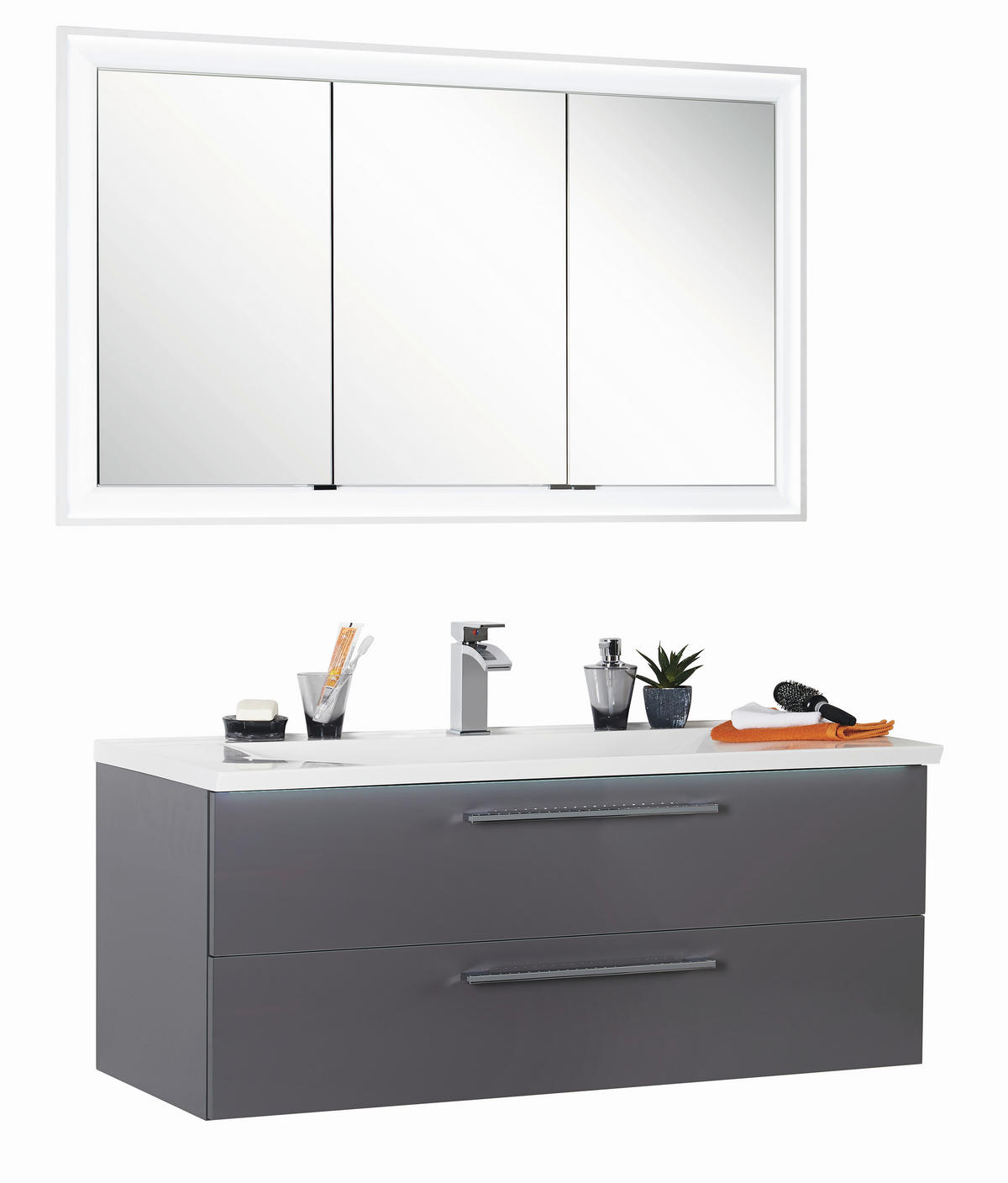 KÚPEĽŇA sivá - sivá, Design, kompozitné drevo/kameň (120cm) - Novel