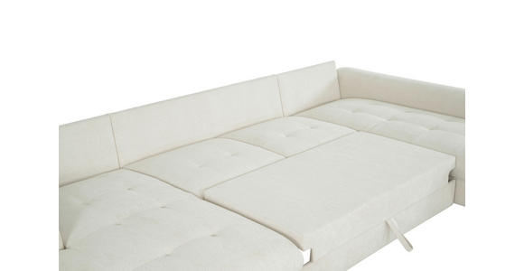 WOHNLANDSCHAFT Beige Chenille  - Beige/Schwarz, KONVENTIONELL, Textil/Metall (188/340/160cm) - Xora