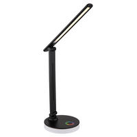 LED-SCHREIBTISCHLEUCHTE - Opal/Schwarz, Design, Kunststoff (28/15/50cm) - Globo