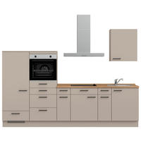 KÜCHENBLOCK Easytouch 300 cm  in Eichefarben, Sandfarben  - Sandfarben/Eichefarben, MODERN, Holzwerkstoff/Metall (300cm) - Nobilia