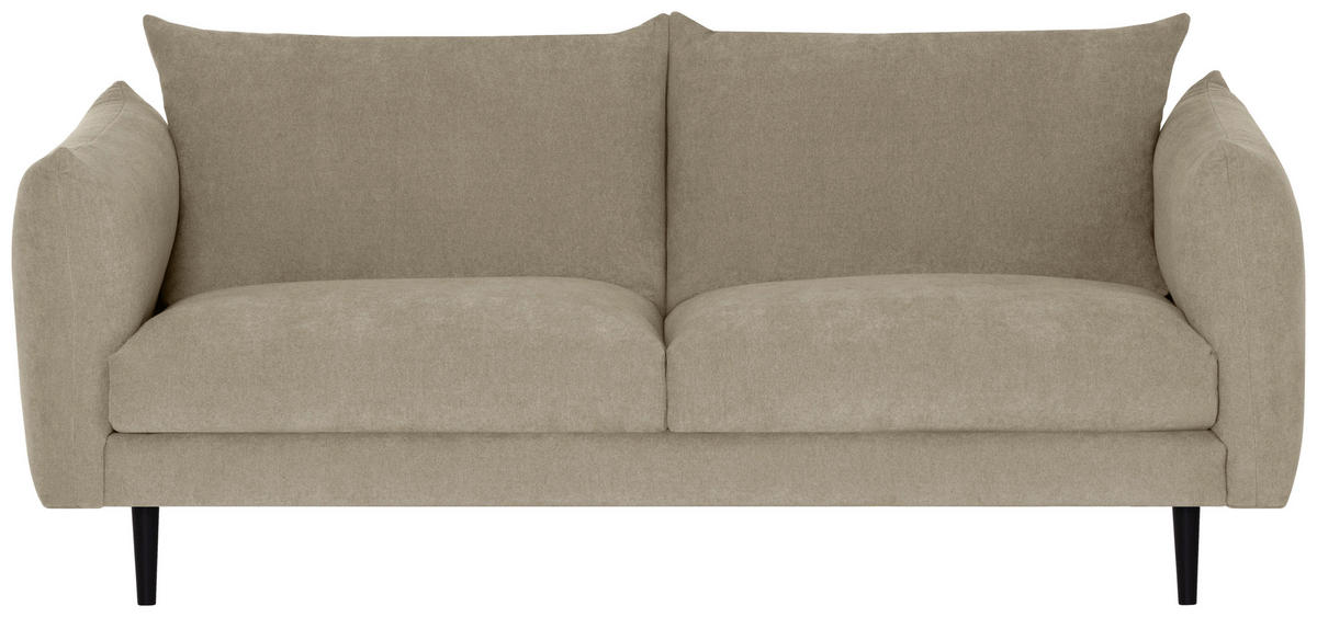 3-SITS SOFFA i flatväv beige  - beige/svart, Klassisk, trä/textil (212/86/102cm) - Best Price