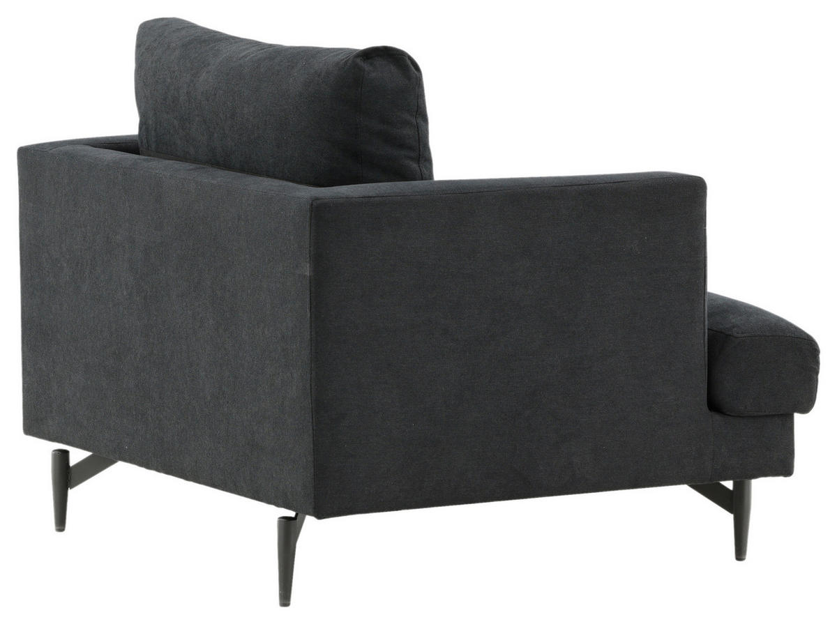 FÅTÖLJ i metall, textil svart  - svart, Design, metall/textil (104/82/92cm) - Livetastic