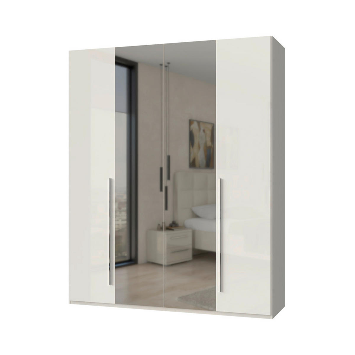 ORMAR SA KLASIČNIM VRATIMA bela, bež  182/224/56 cm  - bela/bež, Dizajnerski, metal/pločasti materijal (182/224/56cm)