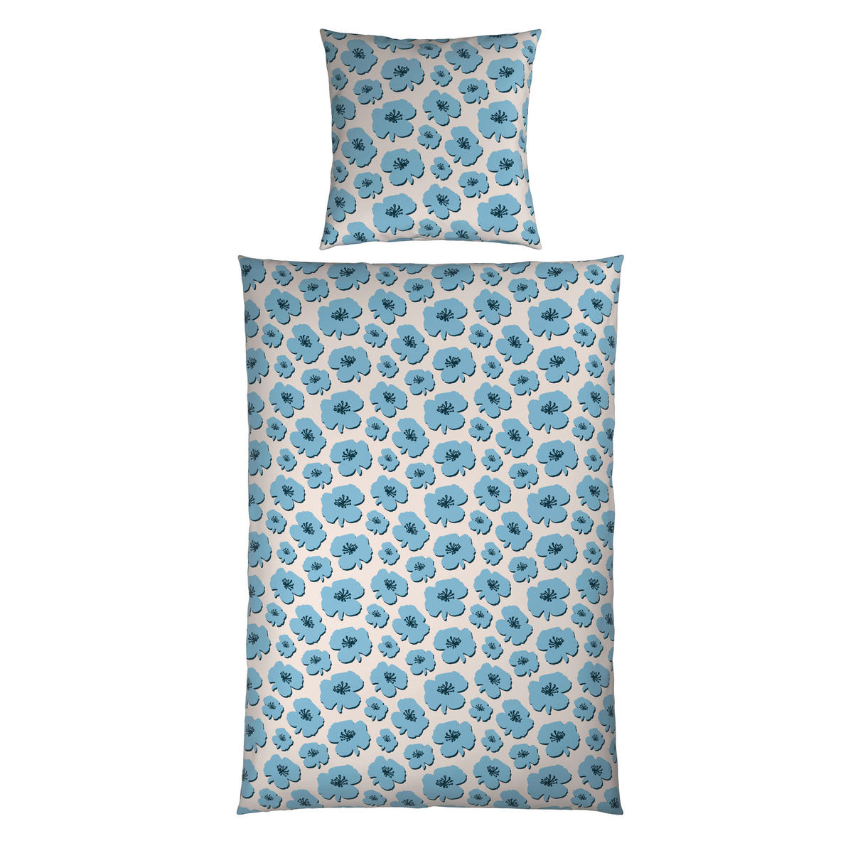 BETTWÄSCHE Satin 155/220 cm  - Blau, Textil (155/220cm) - Esposa