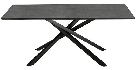 ESSTISCH rechteckig Grau - Schwarz/Grau, Design, Holzwerkstoff/Metall (180/90/75cm) - Carryhome