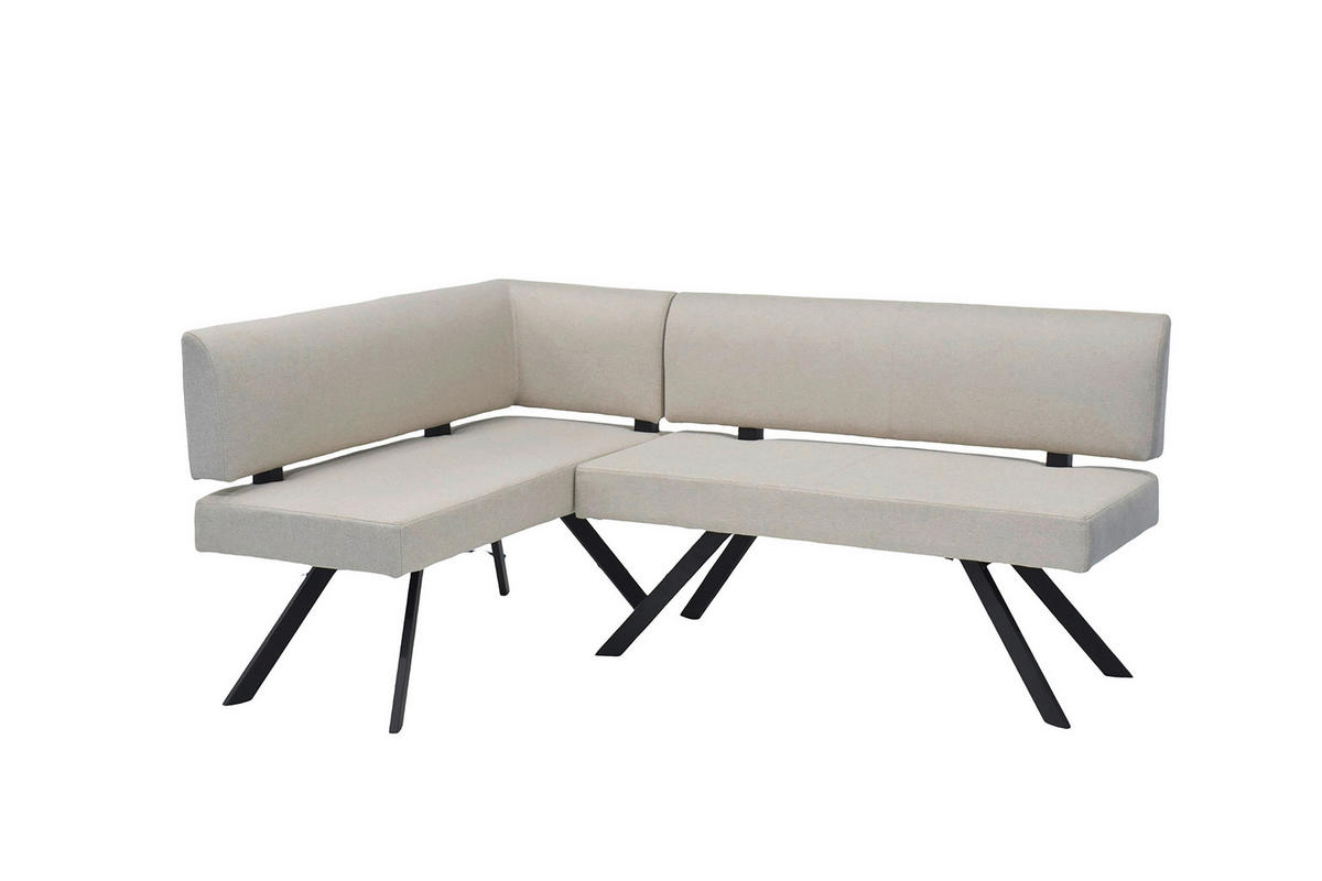 ECKBANK 85/182 cm Taupe   - Taupe/Schwarz, MODERN, Textil/Metall (85/182cm) - MID.YOU