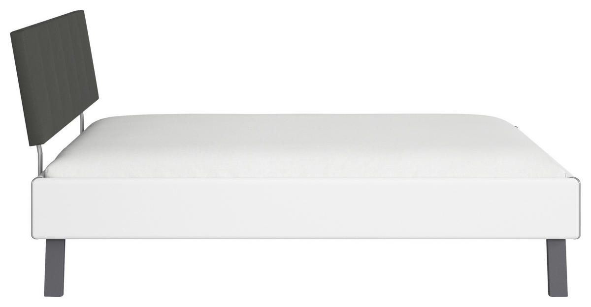 BETT 120/200 cm  in Weiß  - Weiß/Grau, Design, Textil/Metall (120/200cm) - Carryhome
