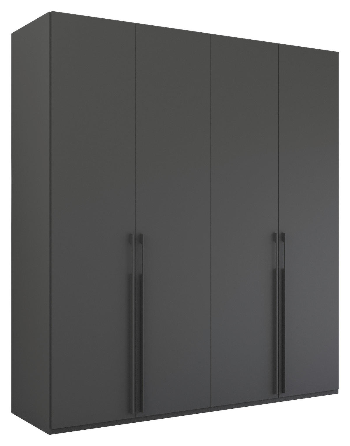 DREHTÜRENSCHRANK 201/235/60 cm,  in Graphitfarben, 4-türig  - Graphitfarben, Trend, Holzwerkstoff/Metall (201/235/60cm) - Novel