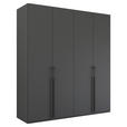 DREHTÜRENSCHRANK 201/223/60 cm,  in Graphitfarben, 4-türig  - Graphitfarben, Trend, Holzwerkstoff/Metall (201/223/60cm) - Novel