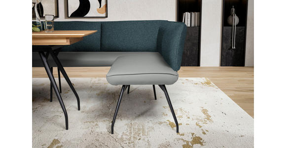 ECKBANK 165/225 cm  in Graublau  - Graublau/Schwarz, Design, Textil/Metall (165/225cm) - Moderano