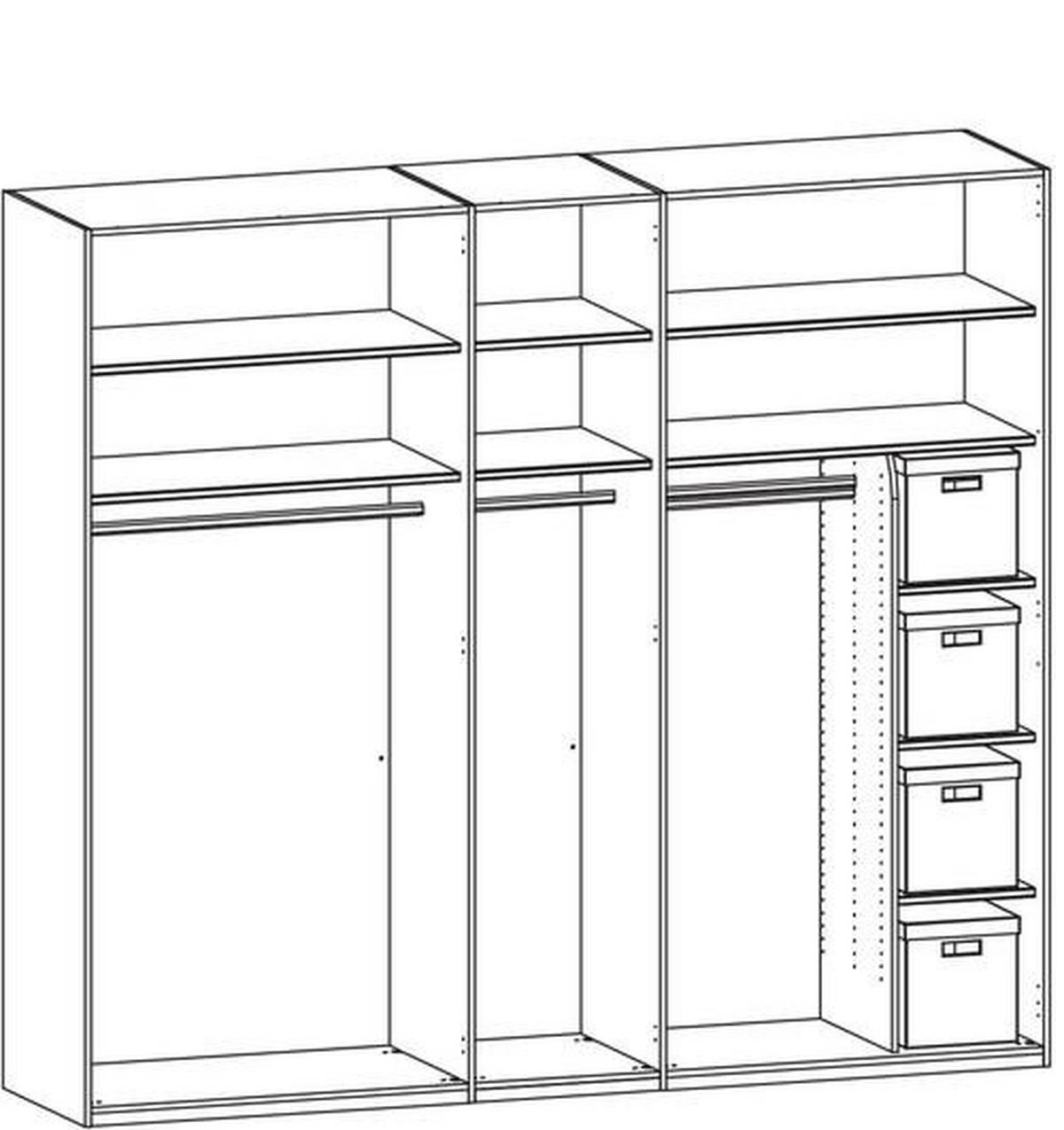 DREHTÜRENSCHRANK 251/223/60 cm 5-türig Graphitfarben  - Chromfarben/Graphitfarben, Design, Holzwerkstoff/Metall (251/223/60cm) - home24