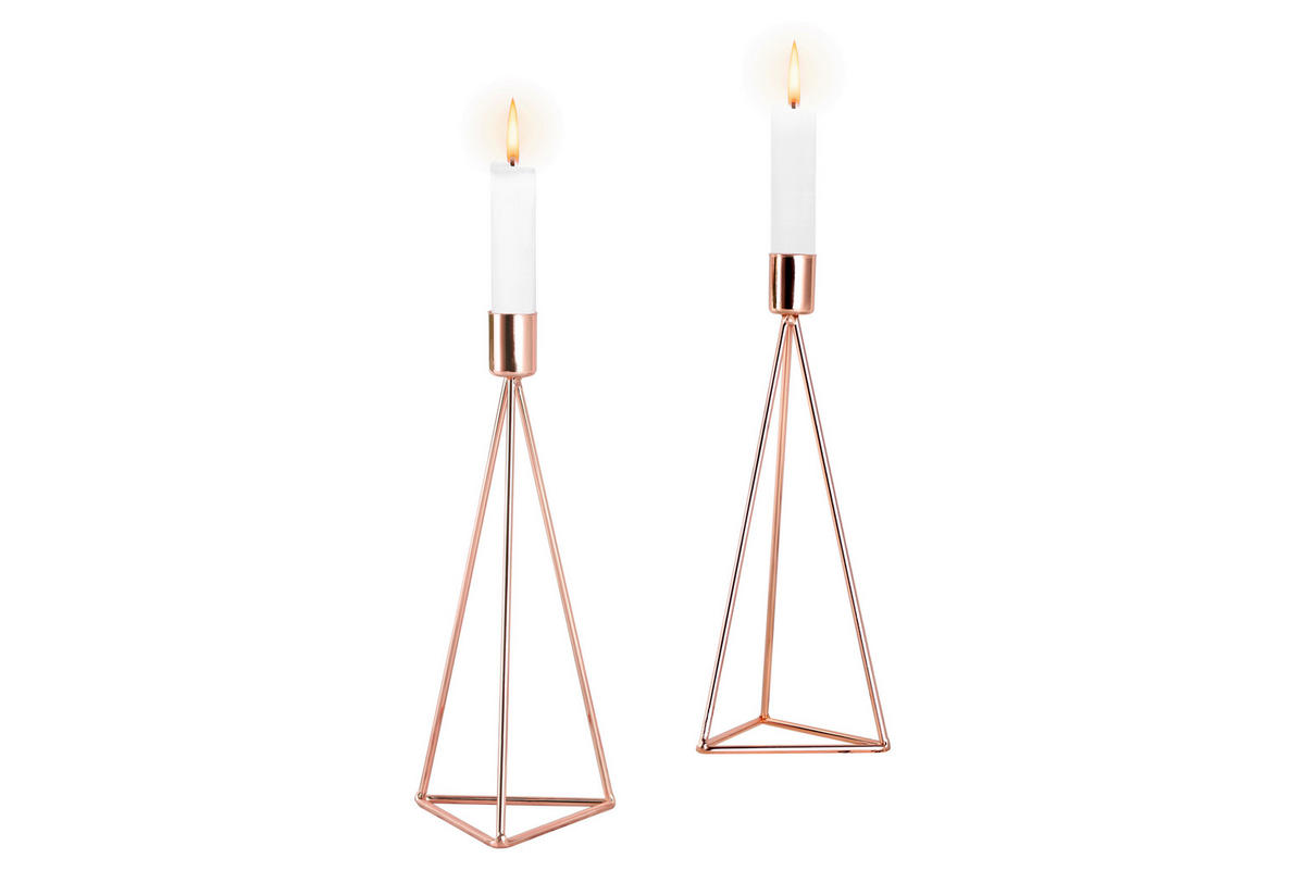 Set De Suporturi Lumânări - arămiu, Basics, metal (9,5/24,2cm) - Echtwerk