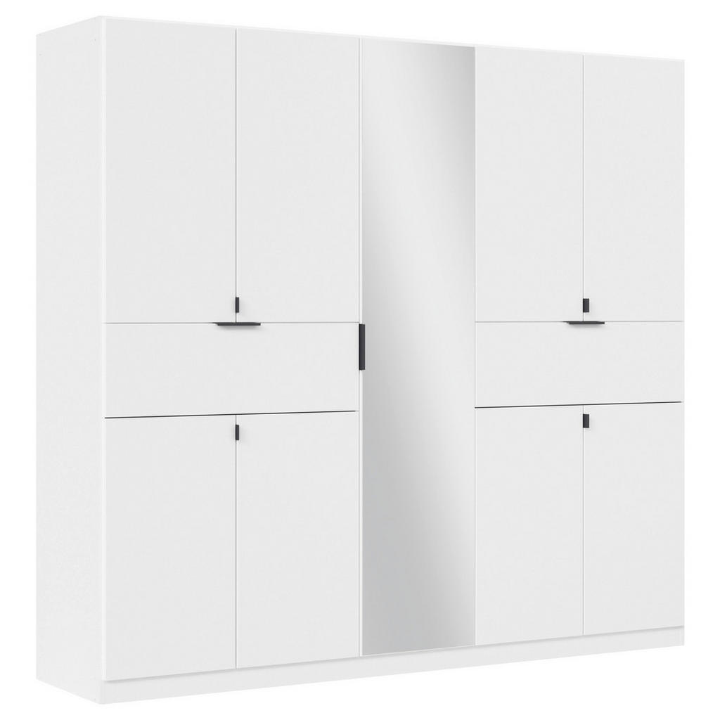 Drehtürenschrank Mit Spiegel 226 Cm Ticao Weiß