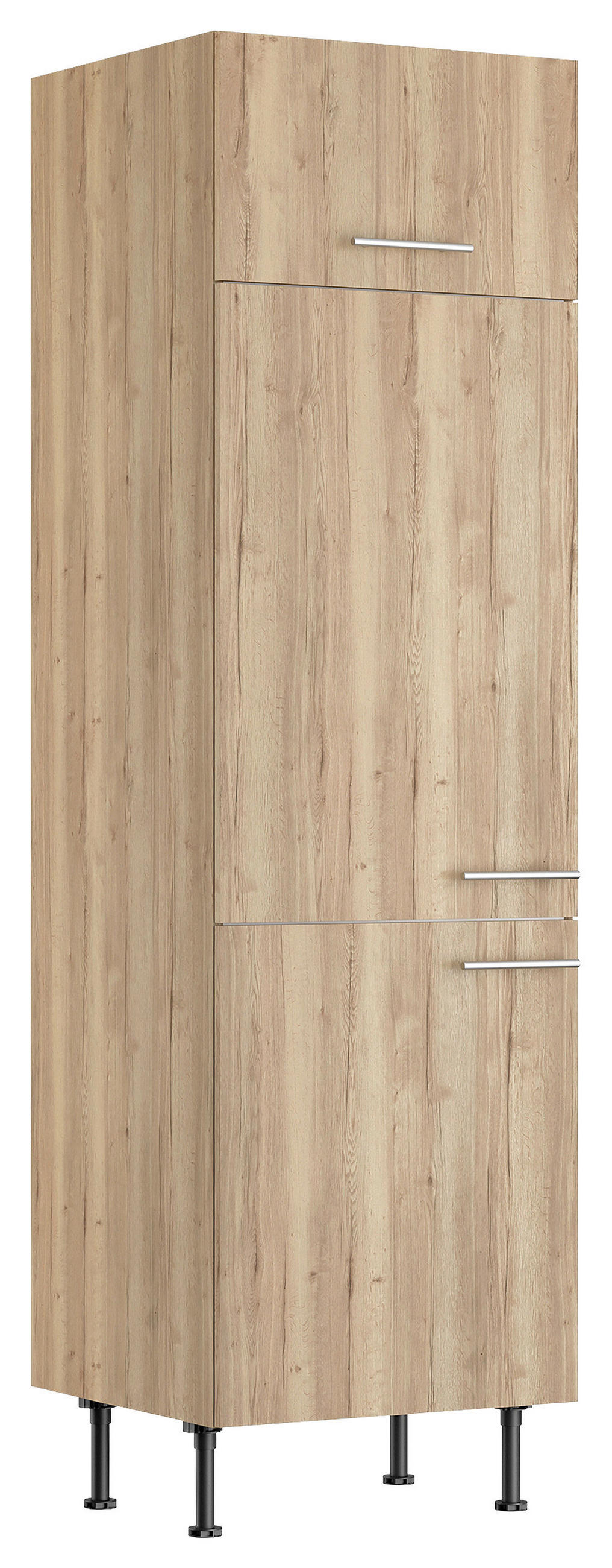 GERÄTEUMBAUSCHRANK 60/211,8/58,1 cm  in Wildeiche  - Wildeiche/Edelstahlfarben, Basics, Holzwerkstoff/Metall (60/211,8/58,1cm) - Optifit