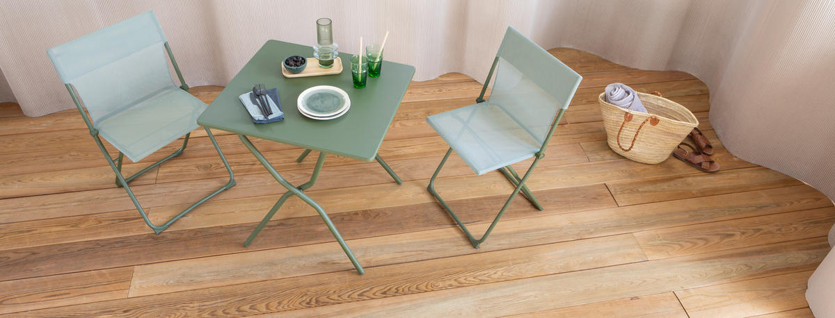GARTENKLAPPTISCH 70/64/73 cm Metall rechteckig  - Waldgrün, Basics, Metall (70/64/73cm) - Lafuma Mobilier