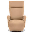 RELAXSESSEL in Leder Hellbraun  - Hellbraun/Edelstahlfarben, Design, Leder/Metall (70/108/80cm) - Cantus