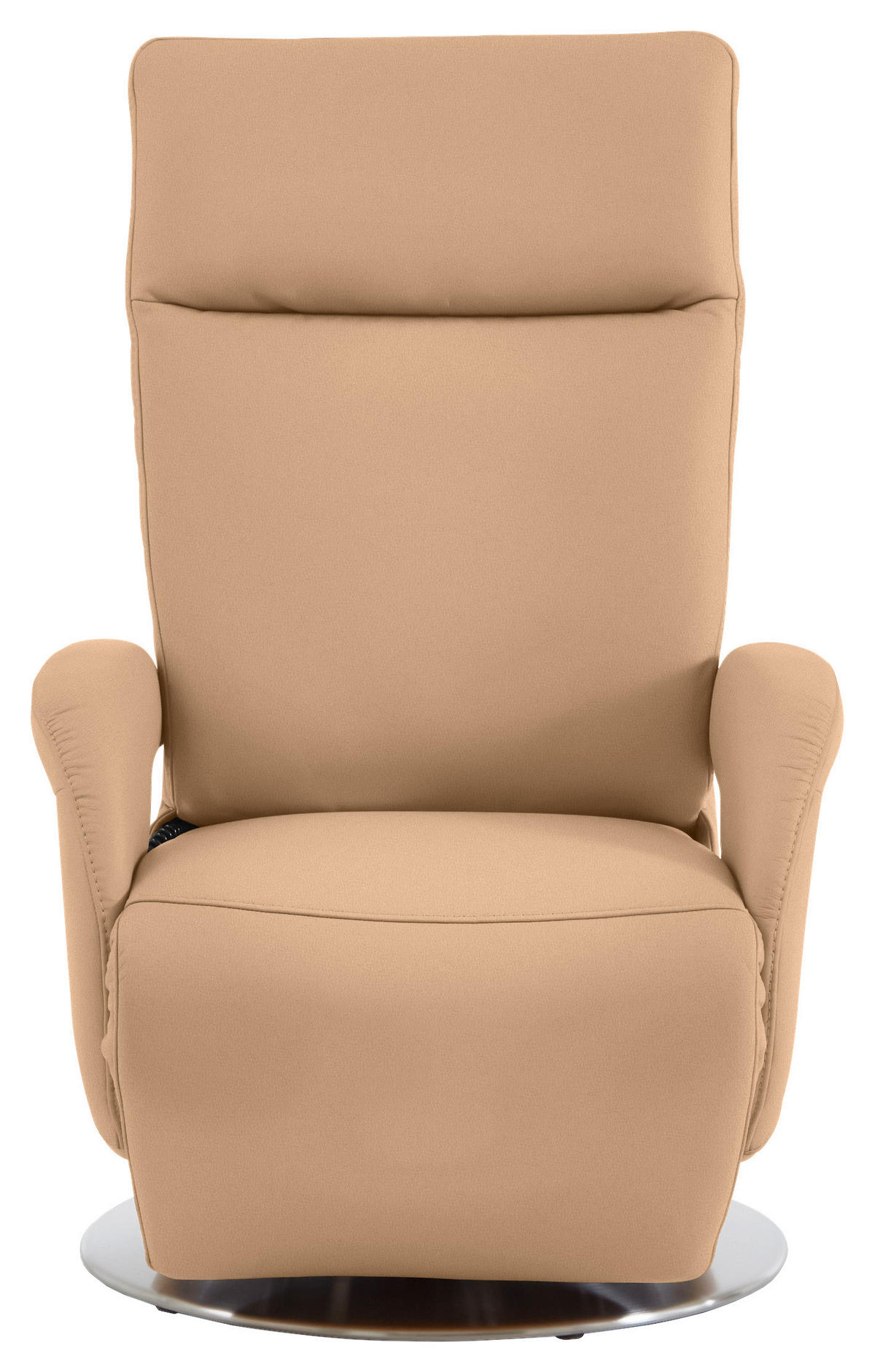 RELAXSESSEL in Leder Hellbraun  - Hellbraun/Edelstahlfarben, Design, Leder/Metall (70/108/80cm) - Cantus