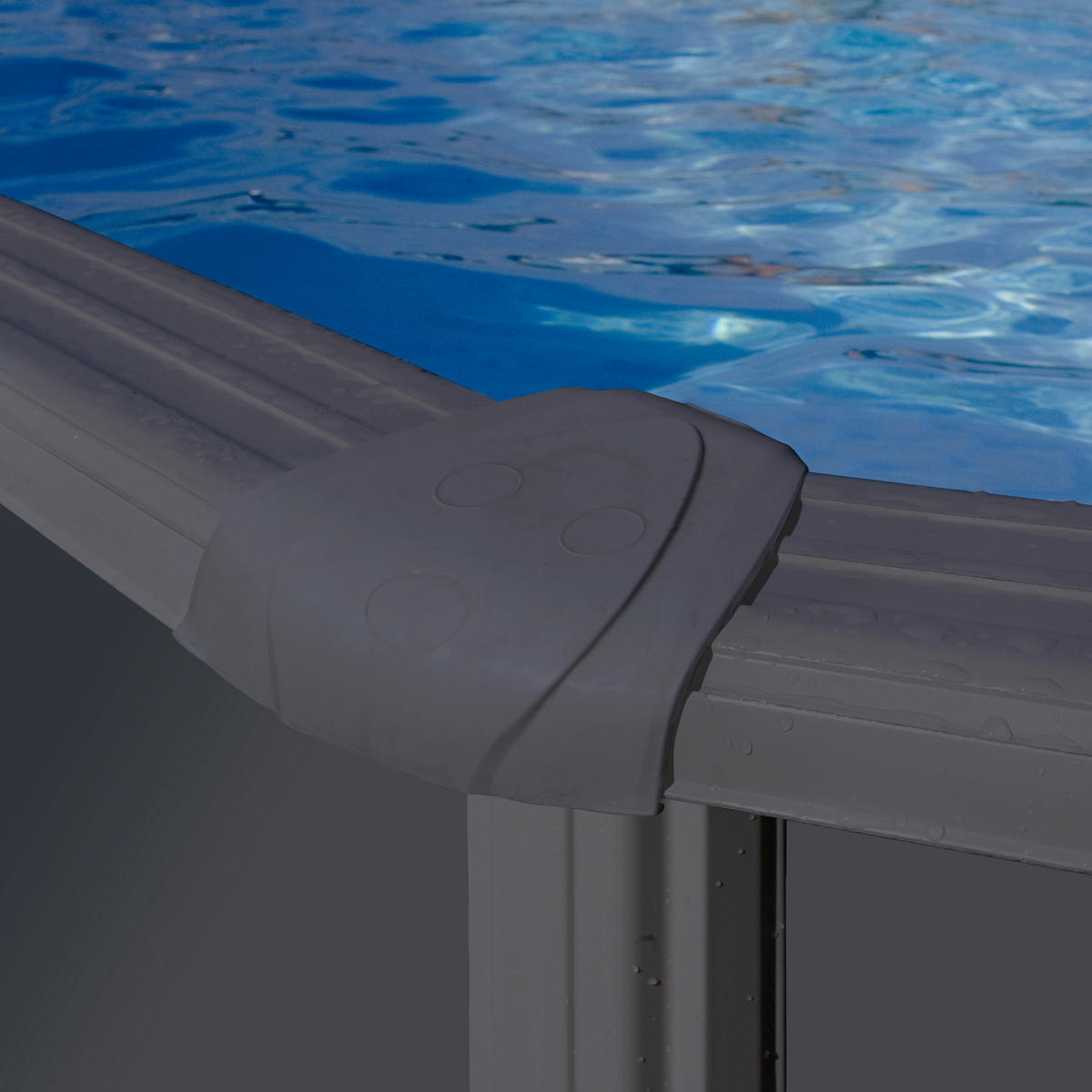 POOL-SET KIT350GYQGRE 350/120 cm  - Anthrazit/Graphitfarben, KONVENTIONELL, Metall (350/120cm) - Gre