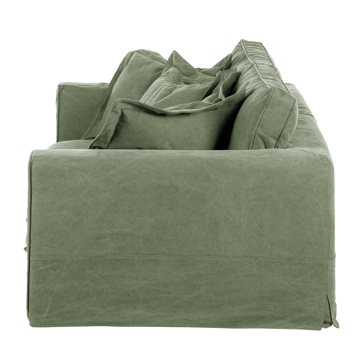 3-SITZER-SOFA STELLA in Webstoff Olivgrün  - Schwarz/Olivgrün, Design, Kunststoff/Textil (238/90/119cm) - P & B