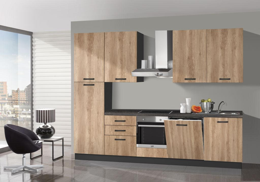 KUHINJSKI BLOK antracit - antracit, Moderno, pločasti materijal/plastika (300/240/60cm) - Xora