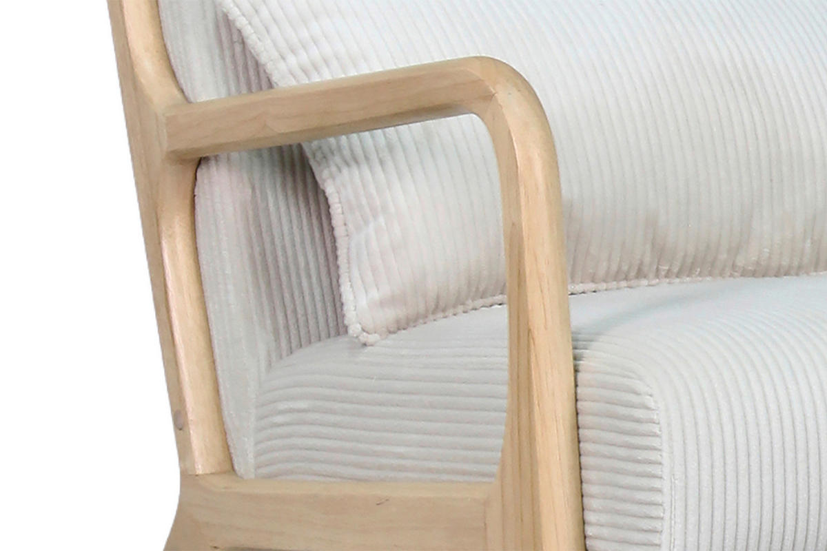 SESSEL in Cord Elfenbein  - Elfenbein/Braun, Basics, Holz/Textil (65/81/76cm) - MID.YOU