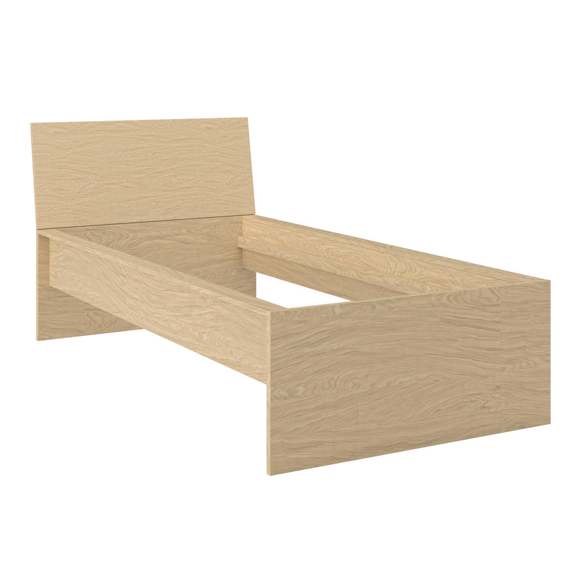 BETT 90/200 cm,  in Eichefarben,  - Eichefarben, KONVENTIONELL (90/200cm) - Hom`in