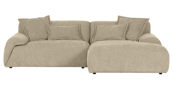ECKSOFA in Flachgewebe Beige 274/174 cm - Beige/Schwarz, KONVENTIONELL, Kunststoff/Textil (274/174cm) - Carryhome