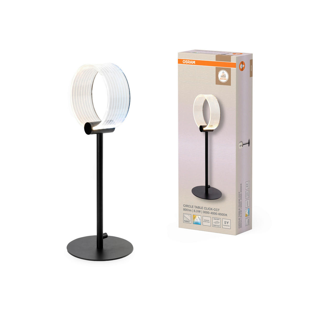 LED-TISCHLEUCHTE 16/44 cm   - Schwarz, Design, Kunststoff (16/44cm) - Osram