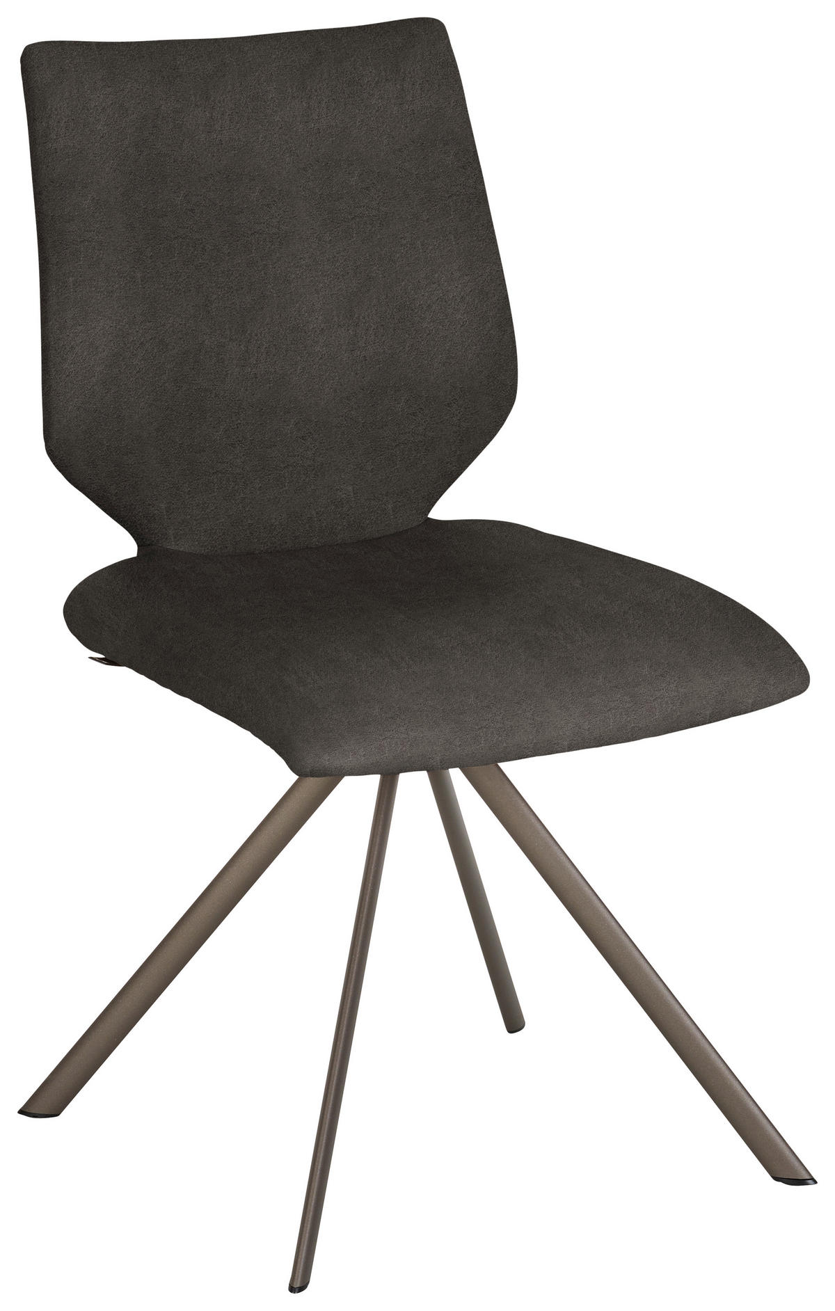 STUHL  Lederauswahl, Stoffauswahl, Typenauswahl Mikrofaser  - Graubraun/Braun, Design, Textil/Metall (50/92/63cm) - Venjakob