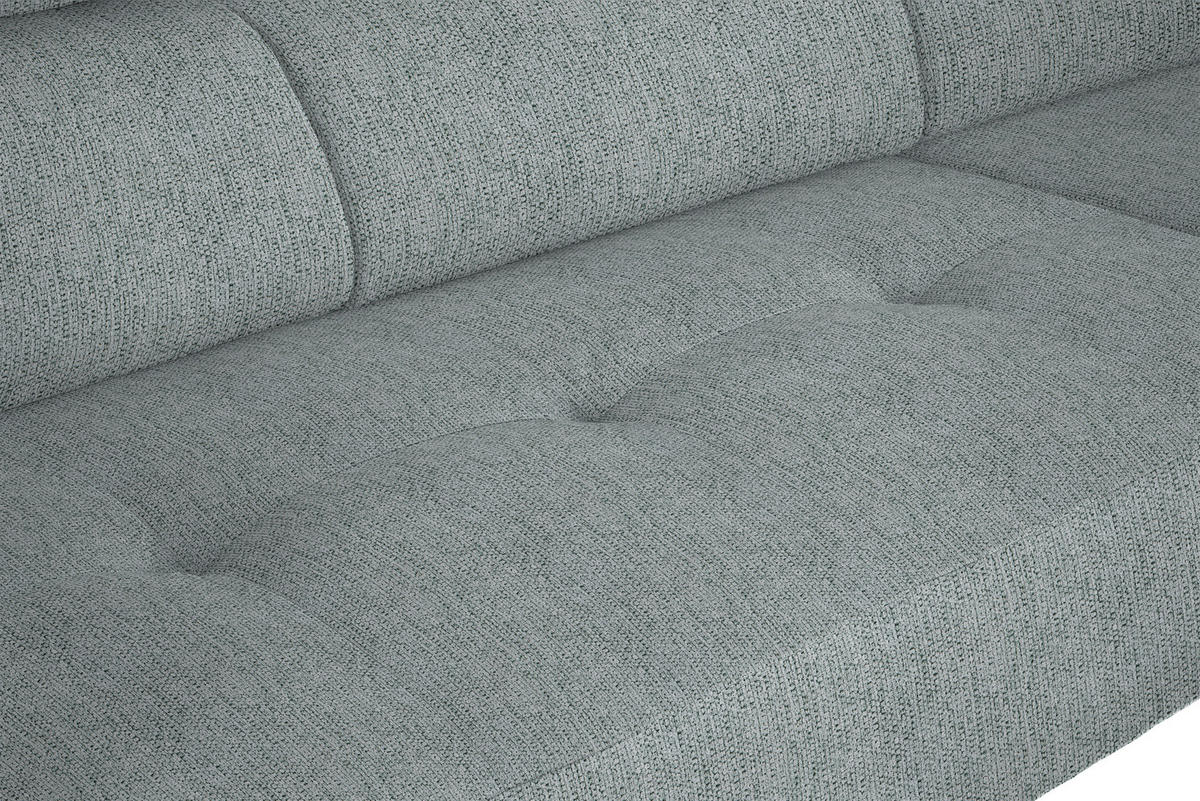 ECKSOFA in Webstoff Grau  - Schwarz/Grau, Design, Textil/Metall (280/205cm) - MID.YOU