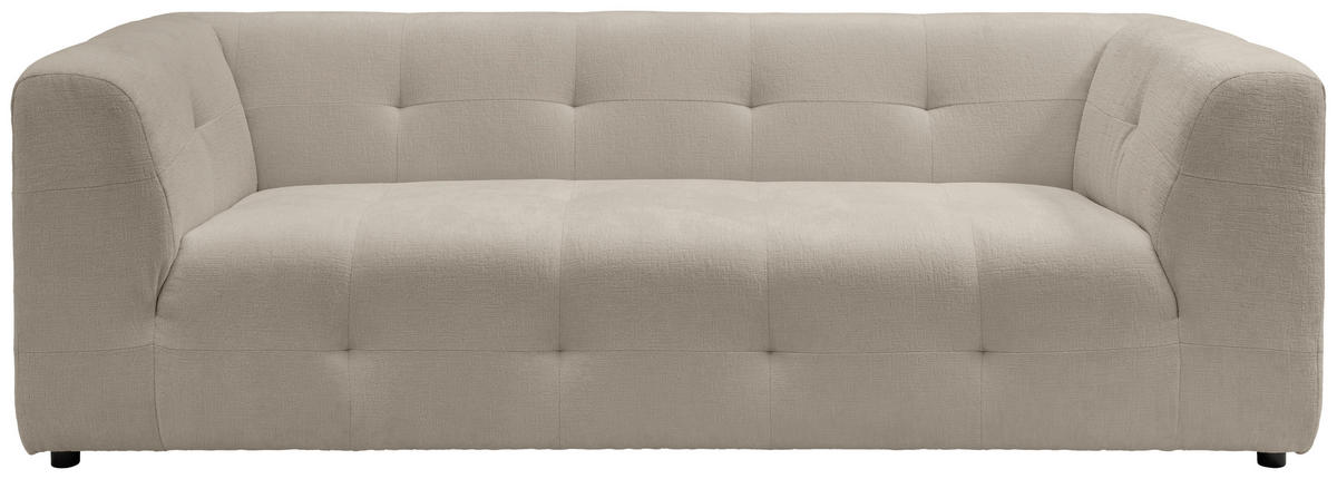 2,5-SITZER in Mikrofaser Taupe  - Taupe/Schwarz, Design, Kunststoff/Textil (218/72/95cm) - Livetastic