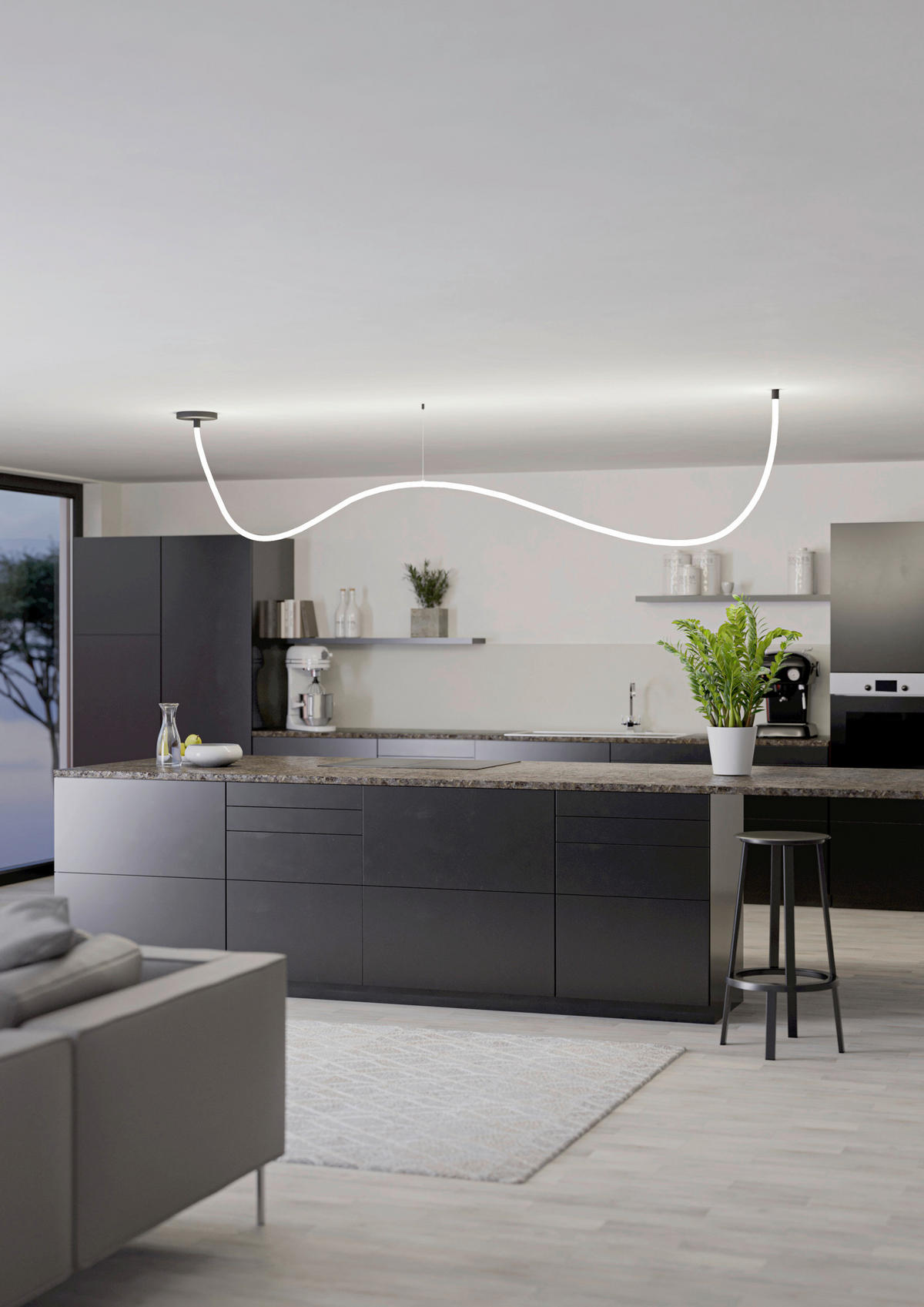 LICHTSCHLAUCH  - Schwarz/Weiß, Design, Kunststoff/Metall (2,2/300cm) - Eglo
