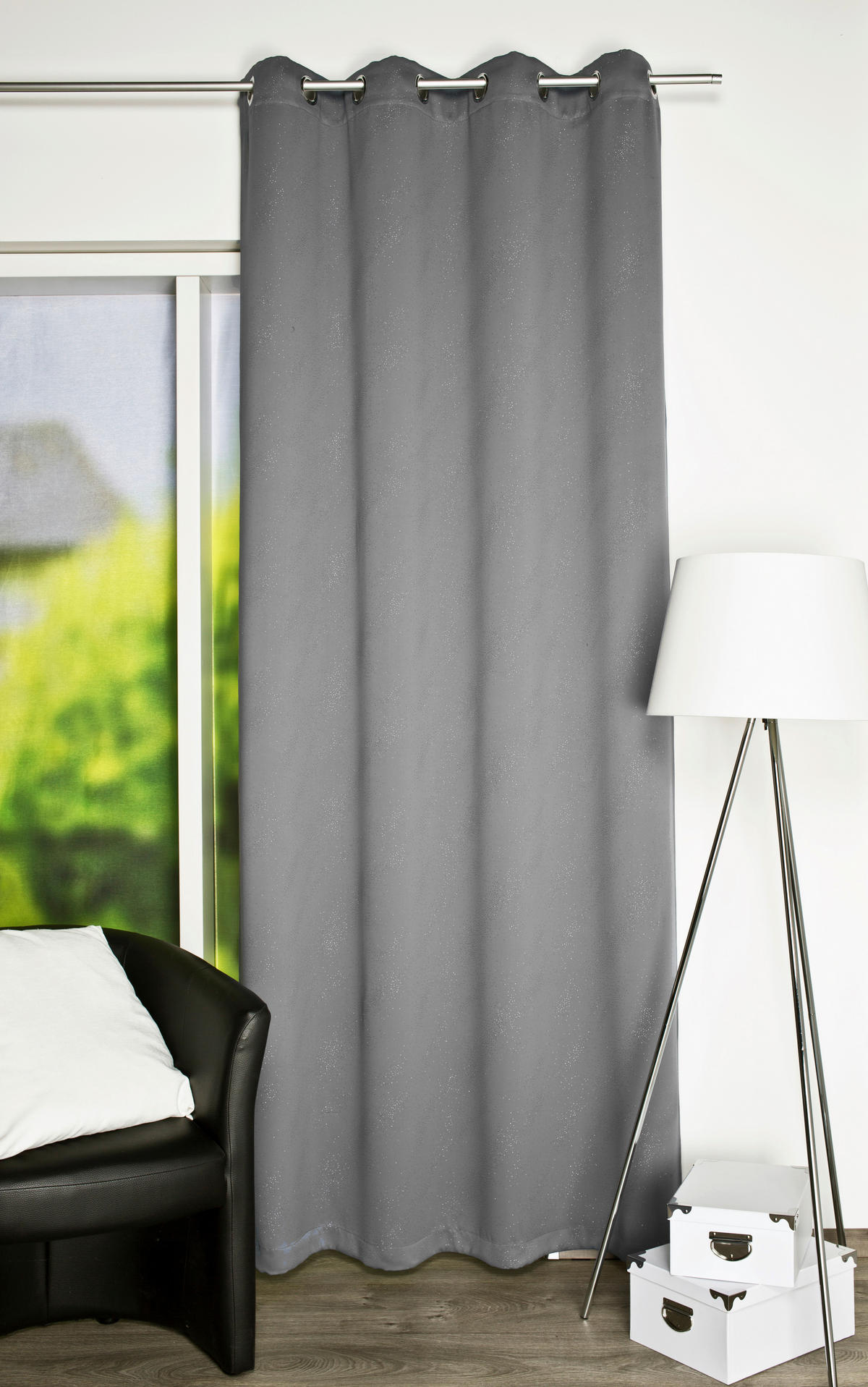 ÖSENSCHAL GALAXY blickdicht 135/245 cm   - Grau, Basics, Textil (135/245cm)