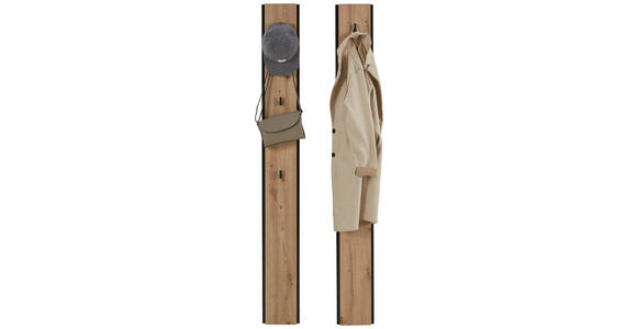 GARDEROBE 4-teilig in 180/190/24,3 cm - Schwarz/Eiche Artisan, KONVENTIONELL, Glas/Holzwerkstoff (180/190/24,3cm) - Voleo