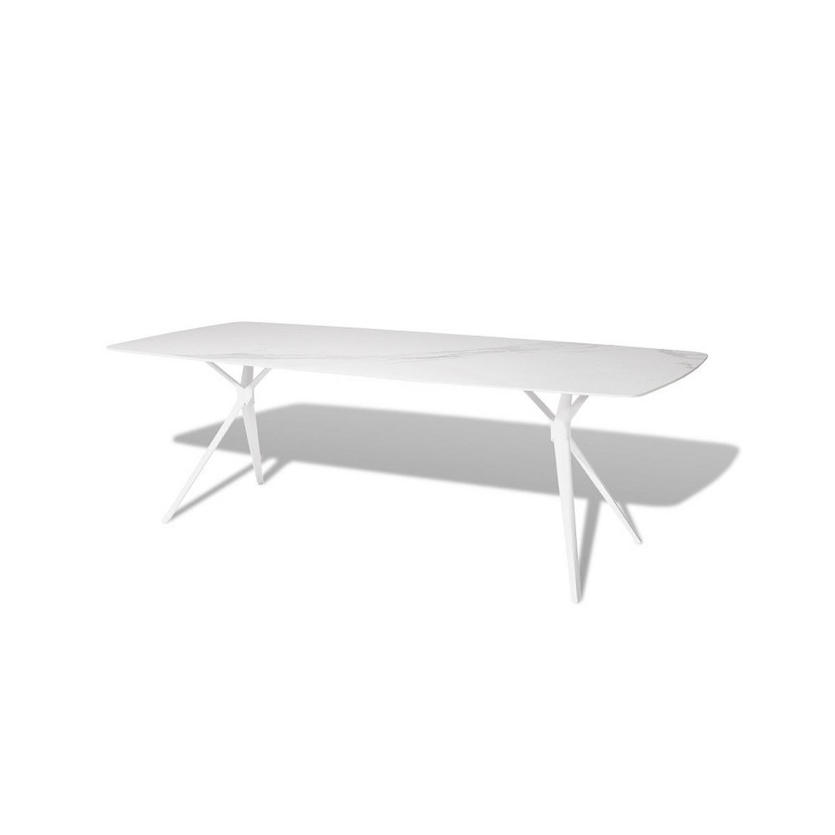 BAŠTENSKI STO  - bela, Moderno, metal/keramika (180/75/90cm) - Ambia Garden